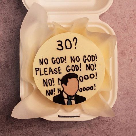 The Office Birthday Cake Ideas, Thirty Cake 30th Birthday, Funny 26 Birthday Cake, 30th Birthday Cake For Women Funny, Bento Cake 30th Birthday, The Office Cake Ideas, Bento Cake Funny, Funny Cakes For Men, Funny Birthday Cakes For Adults