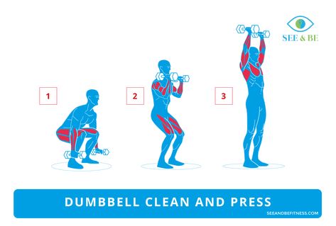 Day 35 Exercise: Dumbbell Clean and Press     The Dumbbell Clean and Press is a spectacular full body workout that… by digitaldruid Dumbbell Clean And Press, Clean And Press Workout, Gym Culture, Exercise Dumbbell, Big Arm Workout, Functional Workout, Yoga And Exercise, Dumbbell Workouts, Weight Lifting Routine