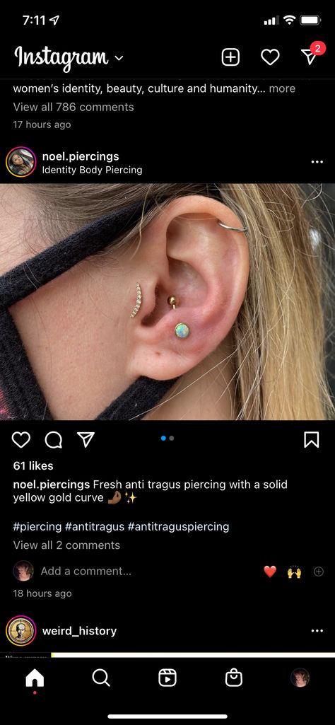 Anti Tragus Jewelry, Ear Styling, Ear Ideas, Anti Tragus Piercing, Anti Tragus, Tragus Jewelry, Ear Style, Cute Piercings, Tragus Piercing