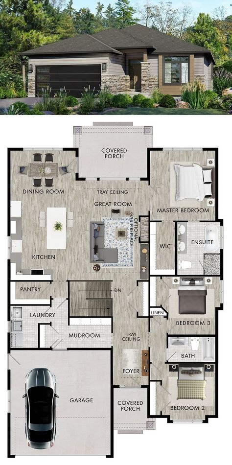 Family Bungalow Floor Plans, House Layouts Bungalow, 36x60 House Plans, House Layouts Plans, New Build Floor Plans, Small Family House Layout, Sims 4 Bungalow Floor Plan, House Layouts One Floor, Modern Family House Layout