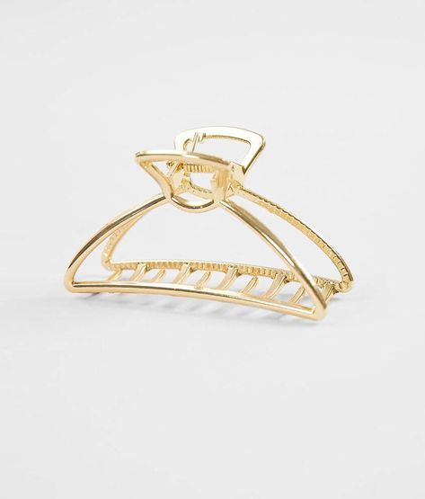 BKE Claw Hair Clip - Women's Hair Accessories in Gold | Buckle Gold Metal Claw Clip, Fancy Claw Clip, Gold Claw Clip, Metal Claw Clip, Hair Clips Gold, Gold Hair Clip, Design Triangle, New Hair Trends, Women's Hair Accessories