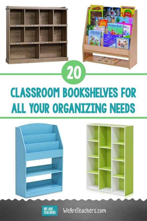 20 Amazing Classroom Bookshelves For All Your Organizing Needs Classroom Bookshelves, Classroom Bookshelf, Classroom Library Organization, Library Organization, Library Bookshelves, Cozy Reading Corners, We Are Teachers, Classroom Storage, School Supplies List