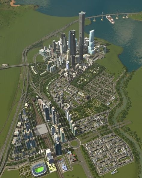 City Skylines Game Layout, Cities Skylines City Layout, Cities Skylines Starting Layout, Cities Skylines 2 Layout Ideas, City Layout Design, City Planning Design Layout, Cities Skylines Road Layout, Cities Skylines Layout Ideas, City Map Design