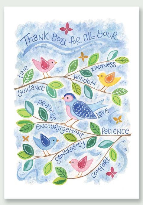 New Arrivals - Ben and Hannah Dunnett Thank You Scripture, Hannah Dunnett, Thank You Quotes For Friends, Diy Watercolor Cards, Buddha Doodle, Christian Greeting Cards, Prayer Of Thanks, Thank You Images, Birds Design