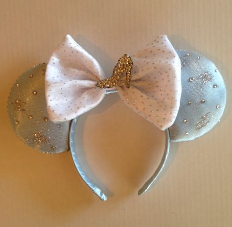 Cinderella ears Cinderella Mickey Ears Diy, Cinderella Minnie Ears, Cinderella Disney Ears, Cinderella Mouse Ears, Cinderella Mickey Ears, Cinderella Ears, Princess Minnie Mouse, Hair Accessories Kids, Ear Ideas