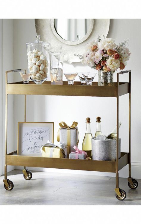 Acquire wonderful ideas on "bar cart decorating". They are actually readily available for you on our website. #barcartdecorating Bar Cart Inspo Vintage, Cocktail Bar Home, Glam Bar Cart, Girly Bar Cart, Bar Cart Inspo, Gold Bar Cart Styling, Bar Cart Ideas, Perfect Bar Cart, Brass Bar Cart