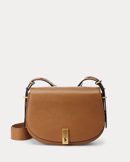 Ralph Lauren Saddle Bag, Ralph Lauren Bag, Classic Crossbody Bag, Brown Leather Crossbody Bag, Ralph Lauren Bags, Ralph Lauren Leather, Polo Pony, Sustainable Leather, Leather Saddle Bags