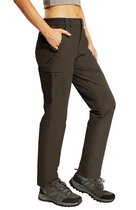 PRICES MAY VARY. 88% Nylon, 12% Spandex Imported Fast Dry Hiking Pants: Haimont women travel hiking pants are made of 88% nylon and 12% spandex, quick drying, ripstop, and lightweight. The fabric is treated with durable water repellent to resist rain and stains effectively. Flexible & Comfort: 4-Way stretchy performance delivers flexibility for dynamic activity. Gusseted crotch and articulated knees for flexibility. The moisture-wicking system keeps you dry and cool all day. 6 Zipper Pockets: Th Womens Hiking Pants, Travel Pants Women, Hiking Cargo Pants, Hiking Pants Women, Backpacking Camping, Hunting Pants, Travel Pants, Travel Hiking, Women Travel