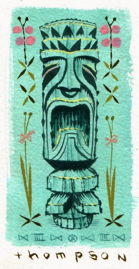 FREAKI TIKI : Tiki Art by Miles Thompson. Tiki God/ Tiki Art #Tiki #Tikiart #Tikistyle Tiki Idol, Tiki Ideas, Tiki Signs, Tiki Tattoo, Tiki Style, Tiki Statues, Tiki Decor, Tiki Totem, Tiki Tiki