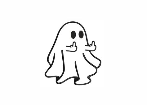 Silly Ghost Tattoo, Ghost Finger Tattoo, Ghost Tattoos Simple, Ghost Tattoo Flash, Cartoon Ghost Tattoo, Ghost With Knife, Cute Ghost Sketch, Ghost Flash Tattoo, Simple Ghost Tattoo