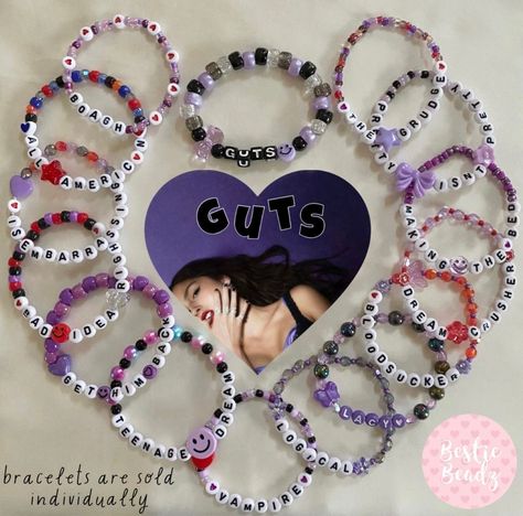 Olivia Rodrigo Bracelet, Olivia Song, Guts Tour, Cute Friendship Bracelets, Bracelets Etsy, Olivia Rodrigo Guts, Gelang Manik-manik, Bracelet Inspo, Friendship Bracelets Designs