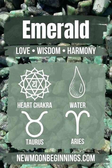 Shop Emerald on our website at newmoonbeginnings.com Emerald Crystal Meaning, Emerald Meaning, How To Use Planner, Calming Nature, Love Wisdom, Emerald Crystal, Crystal Healing Stones, Goddess Of Love, Crystal Meanings