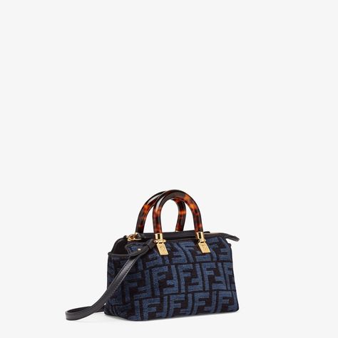 By The Way Mini Fendi By The Way Mini, Fendi Collection, Grey Tapestry, Fendi By The Way, Fendi Logo Design, Fendi Store, Blue Tapestry, Fendi Logo, Tapestry Fabric