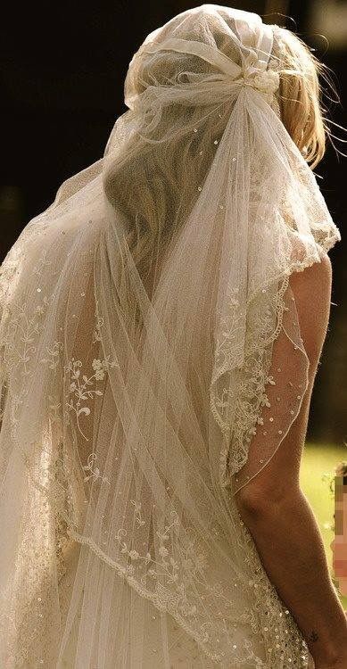 Kate Moss Wedding Dress, Romantic Wedding Veil, Bohemian Veils, Kate Moss Wedding, Boho Veils, Wedding Veil Vintage, Vintage Veils, Wedding Veils Lace, Wedding Veils