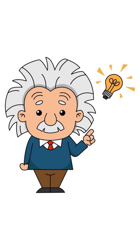 The image of Albert Einstein with a lightbulb above his head is one of the most iconic images in science. It is a symbol of creativity and inspiration, and it has been used to represent the power of... Albert Einstein Drawing Easy, Albert Einstein Drawing Cartoon, Drawing For Science, Einstein Clipart, Albert Einstein Cartoon, Albert Einstein Drawing, Einstein Drawing, Albert Einstein Pictures, Albert Einstein Art