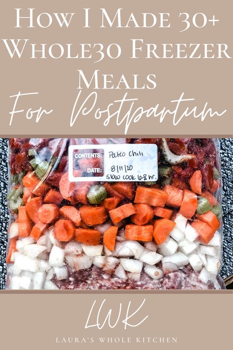 Freezer Crockpot Meals Postpartum, Freezer Meal Plan With Grocery List, Whole 30 Recipes Freezer Meals, Postpartum Frozen Meal Prep, Whole 30 Crockpot Dump Meals, Plan Ahead Freezer Meals, Clean Eating Postpartum, Whole 30 Crockpot Freezer Meals, Dairy Free Postpartum Freezer Meals