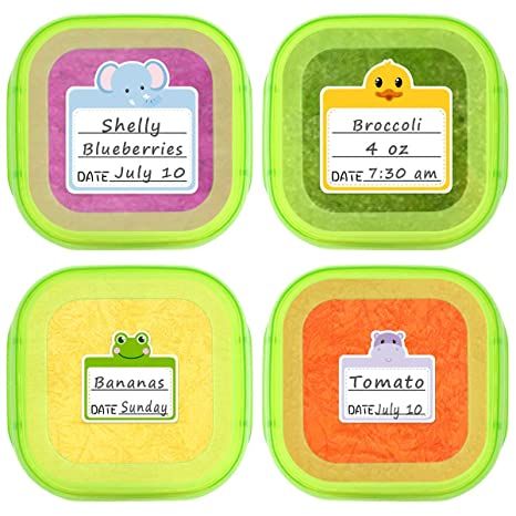 Amazon.com: Baby Food Label Cute Animal Labels for Daycare Food Storage Containers Baby Bottle 108Pcs: Baby Daycare Storage, Daycare Labels, Kids Bottle, Food Label, Waterproof Labels, School Supply Labels, Lunch Containers, Name Labels, Baby Bottle