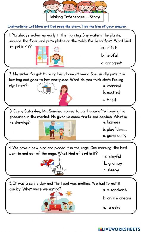 Making Inferences Worksheet, Inferencing Activities, Inference Activities, Homework Activities, Making Inferences, Sight Word Practice, Paragraph Writing, Context Clues, Word Practice