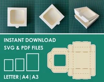 No Glue Gift Box Template, Box Templates Printable Free, Diy Gift Box Template, Box Template Printable, Playing Card Box, Packaging Template Design, Paper Box Template, Diy Doll Miniatures, Packaging Template