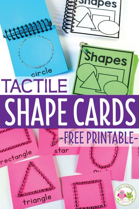 Use these free printable shape cards to teach 2-D shapes to preschoolers. Use them for tracing or create tactile shape cards for finger tracing... a great hands-on sensory activity. Kids will have fun learning shapes with these fun cards.  #freeprintable #preschool #shapes #preschoolmath #sensory #preschoolactivities Cvi Activities, Braille Activities, Preschool Shapes, Tactile Activities, Shape Activities, Shape Puzzle, Shape Activities Preschool, Shapes Kindergarten, Tactile Learning