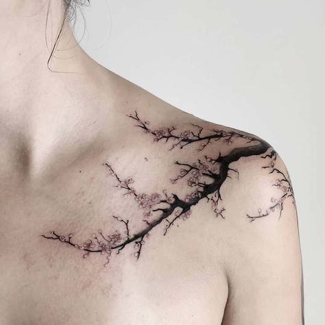 Top 57+ Best Tree Branch Tattoo Ideas - [2021 Inspiration Guide] Tree Branch Tattoo, Olive Branch Tattoo, Sakura Tattoo, Wrap Tattoo, Branch Tattoo, Bone Tattoos, Modern Tattoos, Knee Tattoo, Collar Bone Tattoo