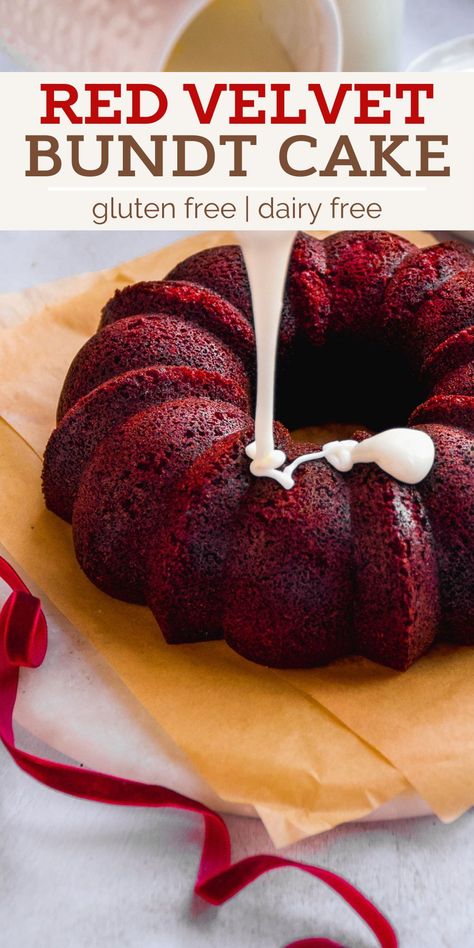 Bundt Cake Gluten Free, Gluten Free Bundt Cake, Gluten Free Red Velvet Cake, Gluten Free Christmas Cake, Red Velvet Bundt, Red Velvet Bundt Cake, Comidas Keto, Cake Gluten Free, Dairy Free Cream Cheese