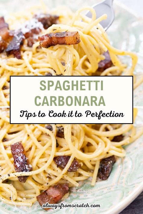 Craving a comforting bowl of pasta? This spaghetti carbonara recipe is just what you need! Packed with flavor and richness, it’s an easy dish to master with the right tips for perfect carbonara. Learn how to make carbonara like an Italian chef, creating an authentic experience right in your home. From selecting the best ingredients to achieving the perfect texture, this guide has you covered. Enjoy the satisfaction of serving a delicious homemade spaghetti carbonara! Italian Pasta Carbonara, Homemade Carbonara Pasta, Spaghetti Carbonara Easy, Pasta Carbonara Recipe Authentic, Carbonara Pasta Easy, Best Carbonara Recipe, Recipes Using Italian Sausage, Carbonara Recipe Authentic, Italian Carbonara Recipe