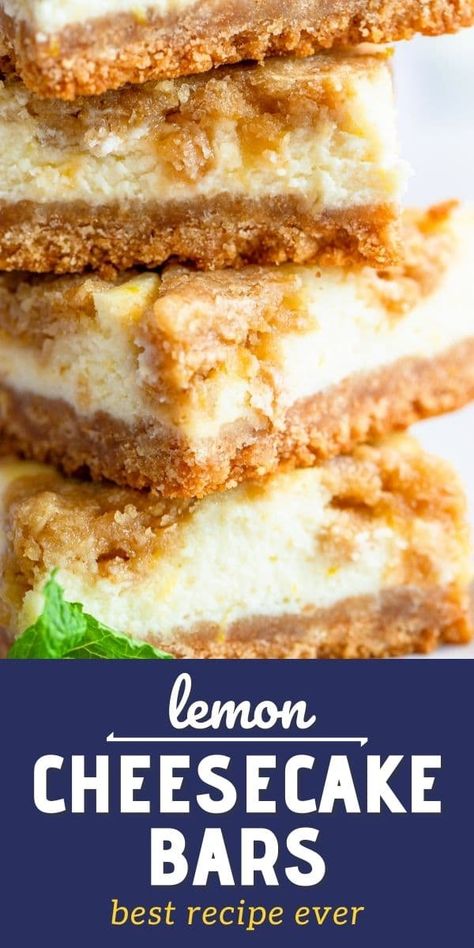 Lemon Cheesecake Bars with Crumble Topping - Crazy for Crust Nilla Wafer Crust, Lemon Crumble, Delicious Lemon Desserts, Easy Lemon Cheesecake, Cheesecake Bars Easy, Bar Desserts, Salad Cake, Lemon Cheesecake Bars, Lemon Cheese