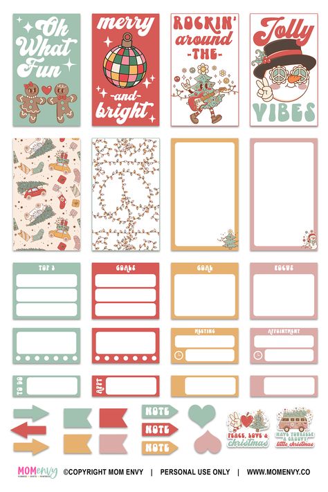 Christmas Digital Products, Bujo Printables, Christmas Gift Planner, Christmas Planner Stickers, Christmas Digital Paper, Free Printable Planner Stickers, Saving Strategies, Free Planner Stickers, Sticker Transparent