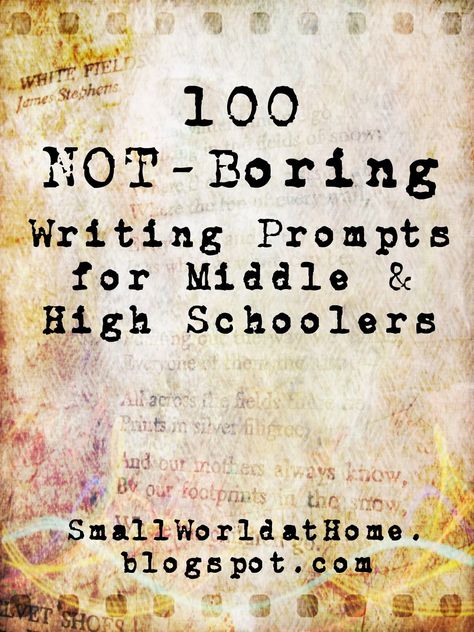 FREE List of 100 Not-Boring Writing Prompts for Middle and High School Students Essay Quotes, 6th Grade Writing, High School Writing, Writing Projects, Homeschool Writing, Ela Writing, Middle School Writing, Picture Writing Prompts, Writing Classes