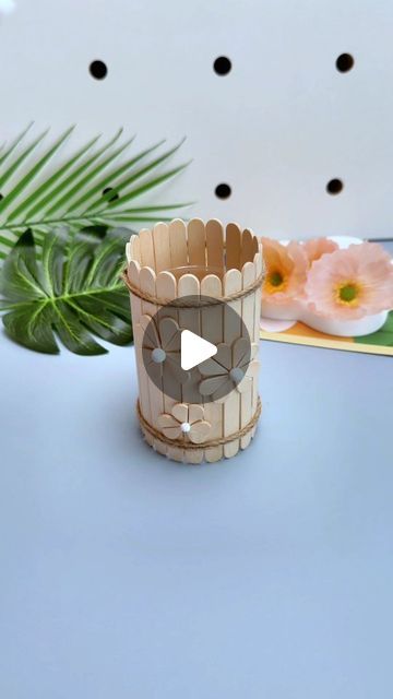 paper crafts creator on Instagram: "Don't throw away the leftover popsicle sticks, collect them and make a beautiful pen holder with your children

#parentchildcraft #handmadediy #turnwasteintotreasure #popsiclestickcrafts #keepchildrenawayfrommobilephones #diyprojects #creativecrafts #funwithkids #recycledcrafts #homemadetoys" Pen Holders Diy, Pen Holder Diy Crafts, Kids Popsicle Stick Crafts, Pen Holder Craft, Recycled Pens, Cute Pen Holder, Pen Holder Diy, Popsicle Stick Crafts For Kids, Diy Popsicle Stick Crafts