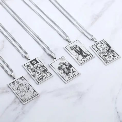 Temu | Search cicada necklace Cards Necklace, Tarot Necklace, Arcana Tarot, Necklace Mens, 18k Gold Necklace, Major Arcana, Sweater Chain, Steel Necklace, Silver Pendants