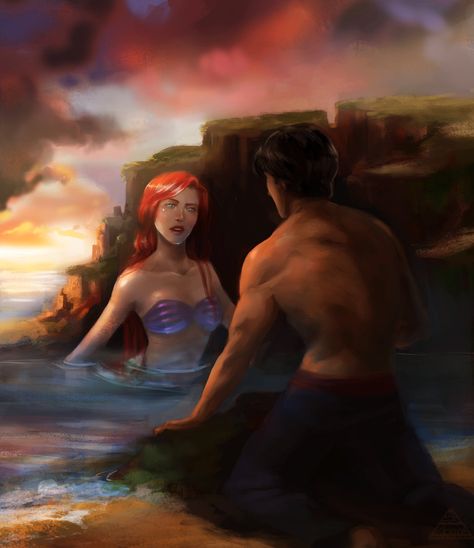 Ariel by zhukzhenya14.deviantart.com on @DeviantArt - Ariel and Eric from "The Little Mermaid" Ariel And Eric, Ariel Pictures, Ariel Mermaid, Disney Princess Fan Art, Disney Fanart, Mermaid Pictures, Disney Princess Ariel, Mermaid Disney, Mermaid Aesthetic