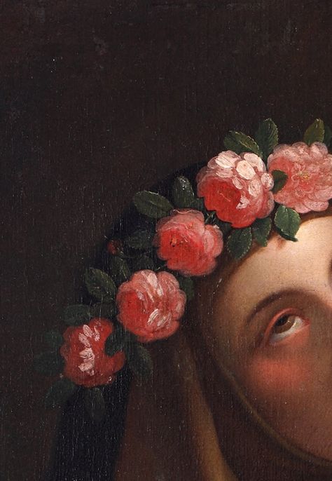 Saint Rose of Lima by José del Pozo, c. 1820 (detail) Saint Rose Of Lima, Rose Of Lima, St Rose Of Lima, Close Up Art, Classic Paintings, Artwork Images, Photo Wall Collage, Rose Art, Mosaic Designs