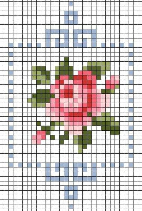 Rose Cross Stitch Pattern Simple, Cross Stitch Flower Patterns Free, Tiny Cross Stitch Patterns Minis, Floral Cross Stitch Pattern, Tiny Cross Stitch, Diy Broderie, Pola Kristik, Cross Stitch Patterns Flowers, Cross Stitch Bookmarks