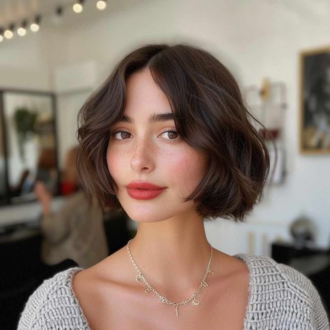 50 Gorgeous Short Wavy Haircuts Trending in 2024 Short Wavy Haircuts, Trendy Bob Hairstyles, Wavy Bob Haircuts, Short Wavy Bob, Short Spiky Hairstyles, Wavy Haircuts, Chin Length Hair, Hair Inspiration Short, Short Wavy Hair