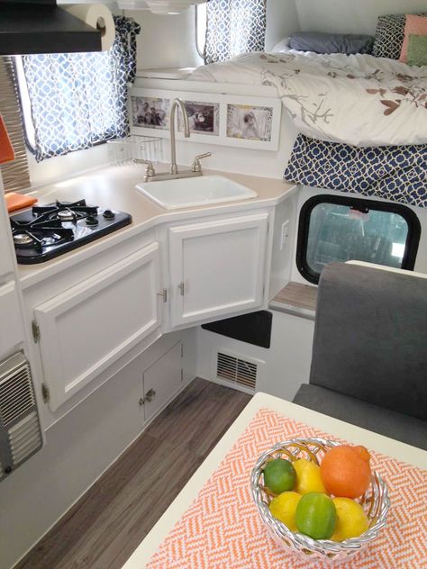 Ever want to redo your older #camper?  Here are 4 complete camper interior makeovers! #campermakeover #camperrenovation #LanceCamper Van Transformation, Cabover Camper, Lance Campers, Dream Camper, Slide In Truck Campers, Small Camper, Slide In Camper, Conversion Van, Truck Bed Camper