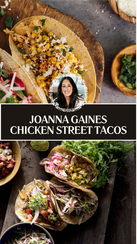 Joanna Gaines Chicken Street Tacos Ancho Chicken Tacos, Diced Chicken Tacos Recipe, Chicken Taco Filling Recipe, Mexican Chicken Shredded, Chicken Fajitas Tacos, Toppings For Tacos, Jerk Chicken Tacos Recipe, Smoked Chicken Tacos, Ground Chicken Tacos Recipes