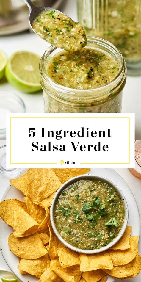 How To Make Fresh & Easy Salsa Verde (Just 5 Ingredients!) | Kitchn Easy Salsa Verde, Making Salsa, Green Salsa Recipe, Salsa Verde Recipe, Chile Jalapeño, Chile Serrano, Mexican Salsa, How To Make Salsa, Easy Salsa