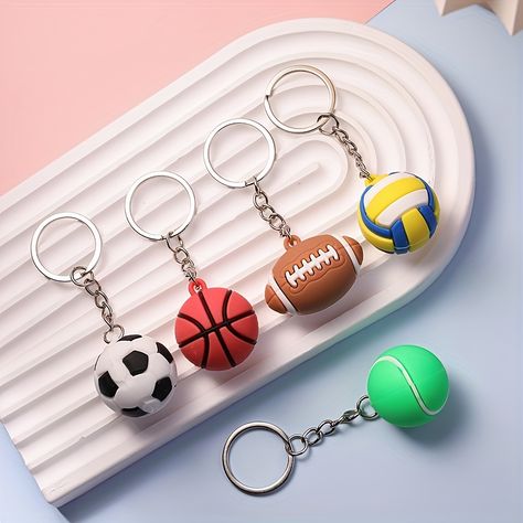 Faster shipping. Better service Volleyball Necklace, Car Accessory Gifts, 3d Ideas, Mini Mochila, Gifts For Sports Fans, Volley Ball, Event Gifts, Football And Basketball, Keychain Set