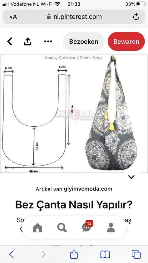 Hobo Bag Tutorials, Sac En Cuir Diy, Hobo Bag Patterns, Denim Bag Patterns, Sac Diy, Leather Bag Pattern, Diy Bag Designs, Pola Gelang, Tote Bags Sewing