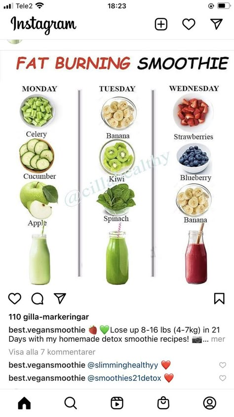 Makanan Rendah Kalori, Smoothies Vegan, Sommer Mad, Resep Diet Sehat, Motivasi Diet, Resep Smoothie, Fruit Smoothie Recipes Healthy, Homemade Detox, Easy Healthy Smoothies