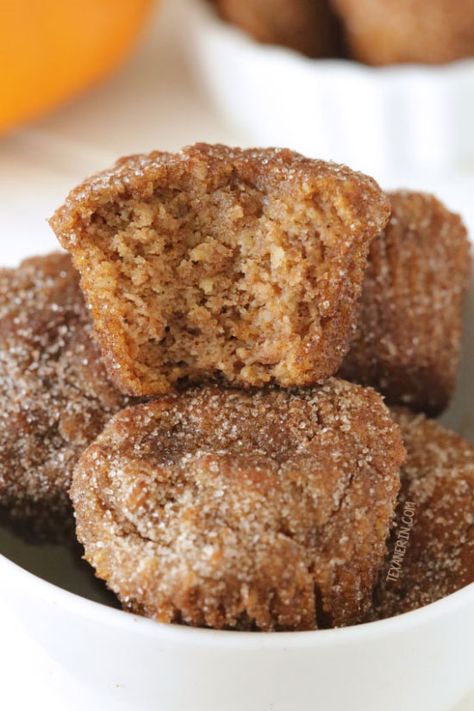 Cinnamon Sugar Pumpkin Donut Holes {paleo, grain-free, gluten-free, dairy-free}sub apple sauce and flax for eggs Pumpkin Donut Holes, Pumpkin Donut, Maple Frosting, Patisserie Sans Gluten, Dessert Sans Gluten, Paleo Baking, Paleo Pumpkin, Paleo Sweets, Sugar Pumpkin