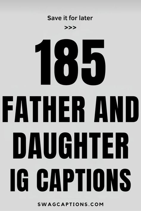Looking for the perfect way to capture those special father-daughter moments? Check out this collection of heartwarming and fun Father and Daughter IG Captions. Whether it's a candid snapshot or a planned photoshoot, these captions will perfectly complement your cherished memories. Father Daughter Captions Instagram, Daughter Captions, Witty Captions, Family Captions, Fathers And Daughters, Ig Captions, Father And Daughter, Quotes For Instagram, Father Daughter
