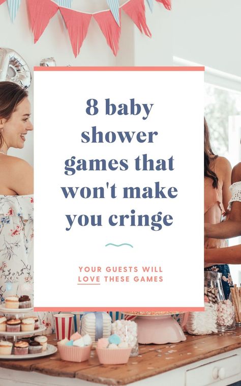 8 baby shower games that won't make you cringe January Baby Shower, Baby Sprinkle Games, Easy Baby Shower Games, Modern Baby Shower Games, Planning A Baby Shower, Baby Shower Games Unique, Funny Baby Shower Games, Baby Shower Party Games