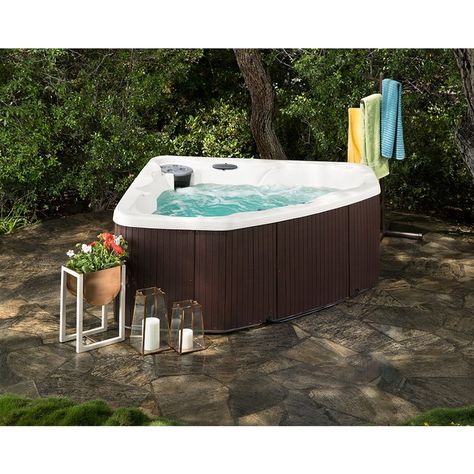 Lifesmart Spas LS300 3-Person 17-Jet Plug and Play Hot Tub with Adjustable Waterfall & Reviews | Wayfair Underwater Led Lights, Yard Diy, Tub Ideas, Garden Suite, Waterfall Features, Jacuzzi Outdoor, Whirlpool Bathtub, Outdoor Products, Hot Tubs