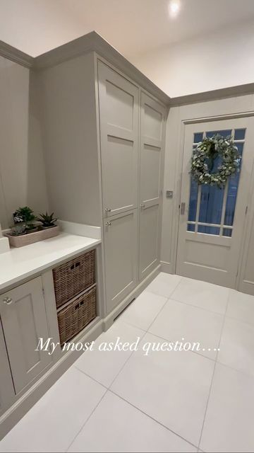 Helen Pexton on Instagram: "Morning My most asked question is ‘What colour are the units?’ The answer is Driftwood by Neptune. If you are thinking of using this colour I would definitely recommend you buy a tester pot first. I have Driftwood in here and in the kitchen but the colour looks so different in each of the rooms. In the bootility there isn’t much natural light so it looks darker, whereas my kitchen is such a light room the paint looks lighter. Maybe check out my kitchen posts to see. Hope this helps. I’m looking forward to today, I’m catching up with my friend and having a facial. Happy Friday xx #thewelldressedhouse #interior125 #interior2you #interior9508 #inspire_me_home_decor #whitewalls #interior4you1 #details #neutralhome #interior2you #interior4all #interiordecor Neptune Interiors Living Rooms, Neptune Driftwood Kitchen, Neptune Silver Birch, Neptune Driftwood Paint, Utility Room Colours, Neptune Paint Colours, Neptune Kitchens, Driftwood Kitchen, Utility Ideas