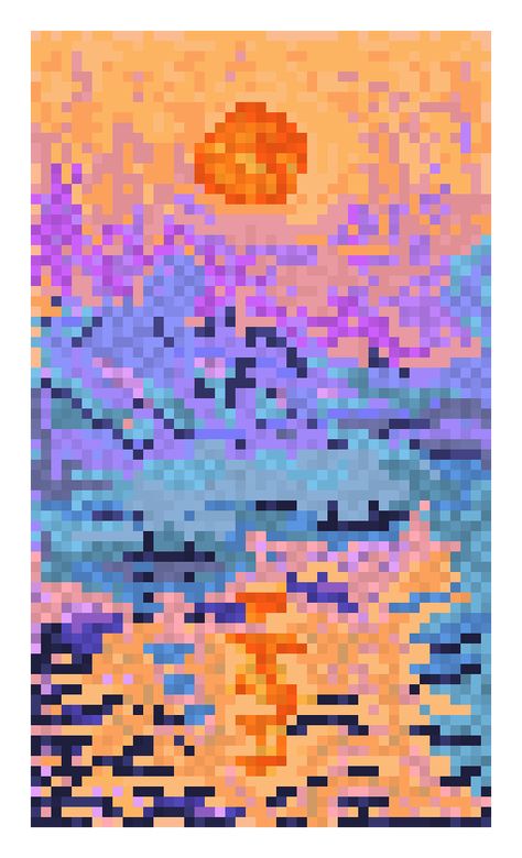 Monet "Soleil..." by Winter R Monet Pixel Art, Pixel Art Maker, Art Maker, Monet Art, Pixel Art, Art Gallery, Abstract Artwork, Crochet, Art