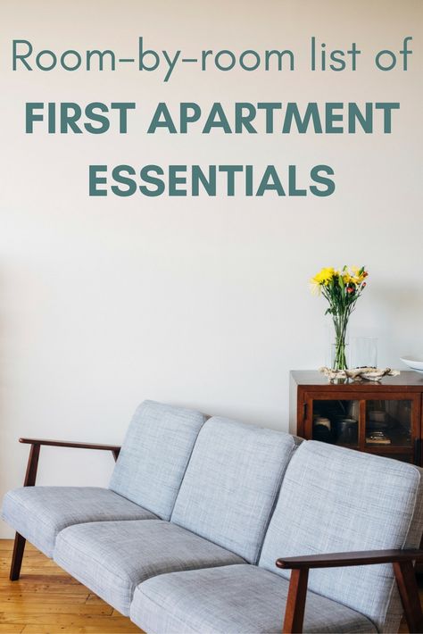 Needs For First Apartment, What To Buy For First Apartment, Apartment Essentials List, Furniture Essentials, Apartment List, Apartment Necessities, First Apartment Tips, Apartment Tips, First Apartment Essentials