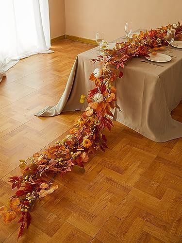 Wedding Fireplace, Thanksgiving Garland, Vine Garland, Fall Lantern, Halloween String Lights, Fall Leaf Garland, Fall Fireplace, Fall Living Room Decor, Hanging Vines